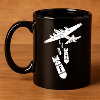Bomber Dropping F Bombs Funny retro boy 11oz C Handle Ceramic Mug