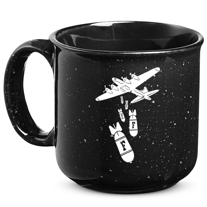 Bomber Dropping F Bombs Funny retro boy 15oz Campfire Ceramic Mug