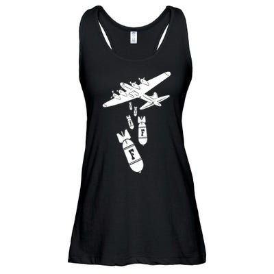 Bomber Dropping F Bombs Funny retro boy Ladies Essential Flowy Tank