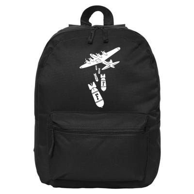 Bomber Dropping F Bombs Funny retro boy 16 in Basic Backpack