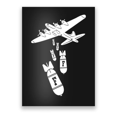 Bomber Dropping F Bombs Funny retro boy Poster