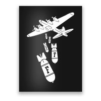 Bomber Dropping F Bombs Funny retro boy Poster