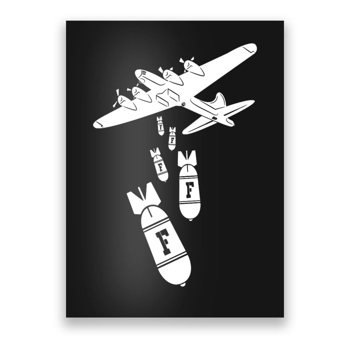 Bomber Dropping F Bombs Funny retro boy Poster
