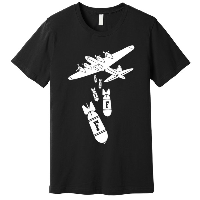 Bomber Dropping F Bombs Funny retro boy Premium T-Shirt