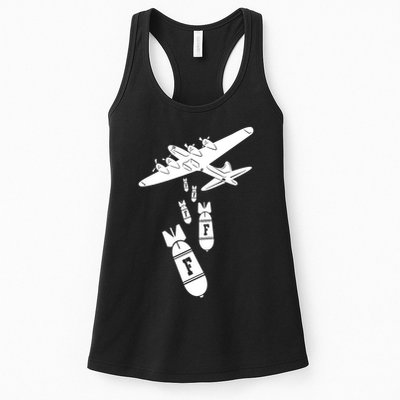 Bomber Dropping F Bombs Funny retro boy Womens Tank Top