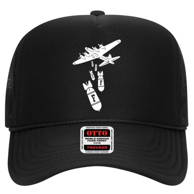 Bomber Dropping F Bombs Funny retro boy Hat