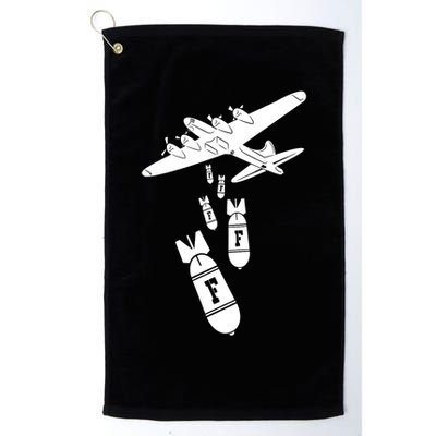 Bomber Dropping F Bombs Funny retro boy Golf Towel