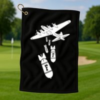 Bomber Dropping F Bombs Funny retro boy Golf Towel