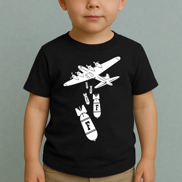 Bomber Dropping F Bombs Funny retro boy Toddler T-Shirt