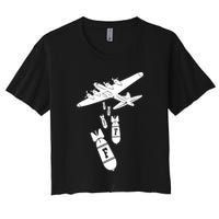 Bomber Dropping F Bombs Funny retro boy Crop Top