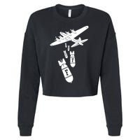 Bomber Dropping F Bombs Funny retro boy Cropped Pullover Crew