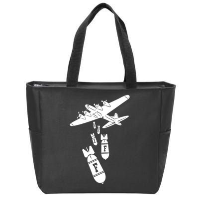 Bomber Dropping F Bombs Funny retro boy Zip Tote Bag