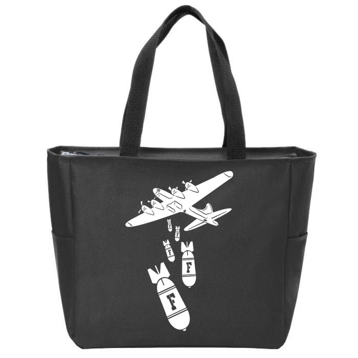 Bomber Dropping F Bombs Funny retro boy Zip Tote Bag