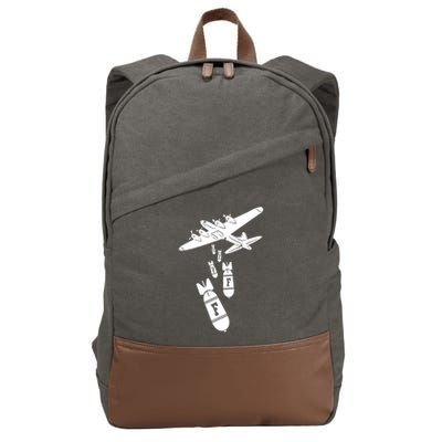 Bomber Dropping F Bombs Funny retro boy Cotton Canvas Backpack