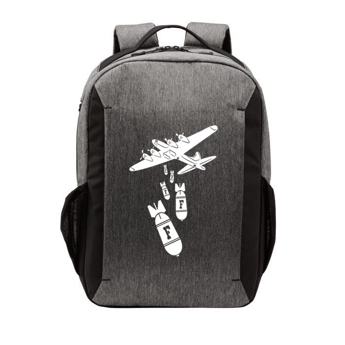 Bomber Dropping F Bombs Funny retro boy Vector Backpack