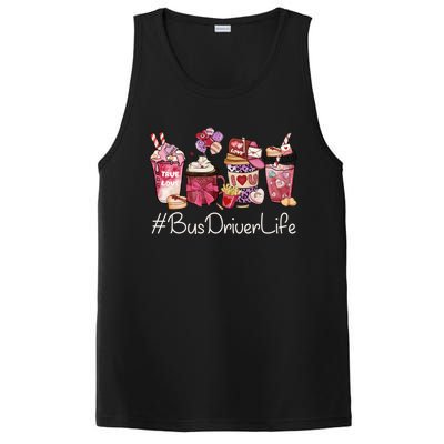 Bus Driver Funny Coffee Hearts Happy Valentines Day Gift PosiCharge Competitor Tank