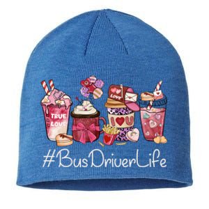 Bus Driver Funny Coffee Hearts Happy Valentines Day Gift Sustainable Beanie