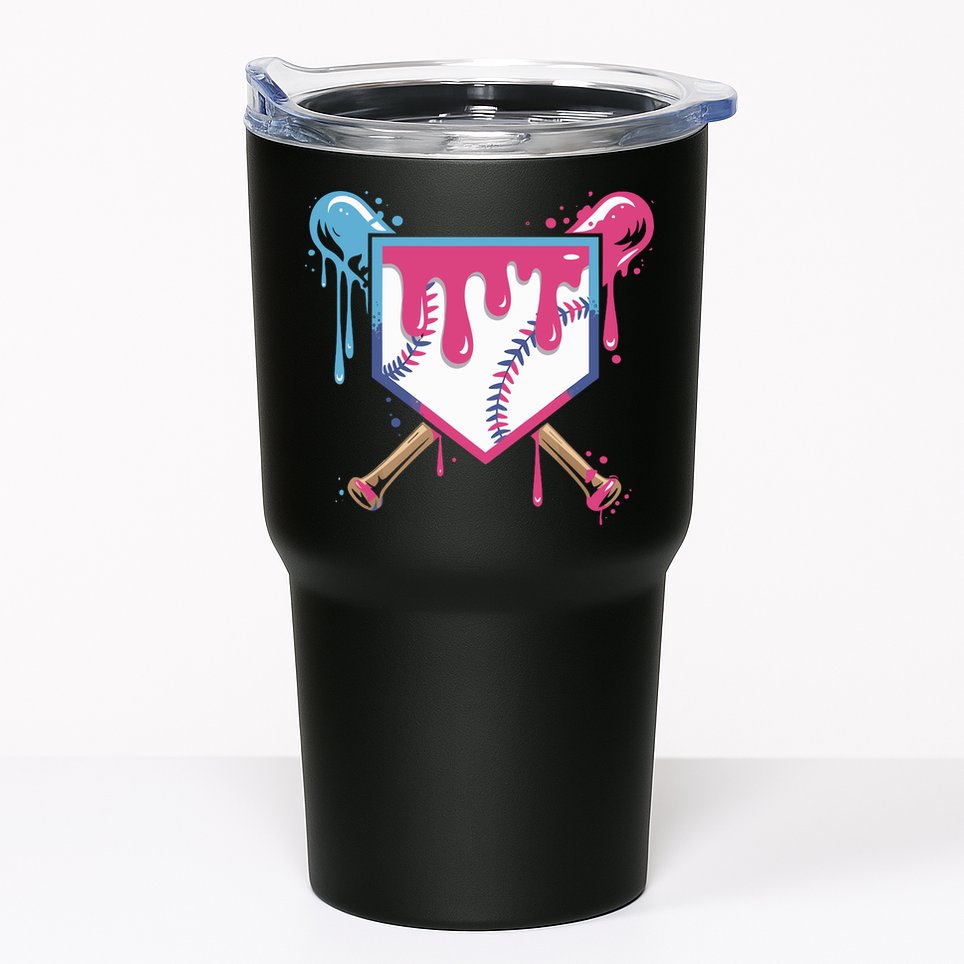 Baseball Drip FIce Cream Drip Baseball Tumbler
