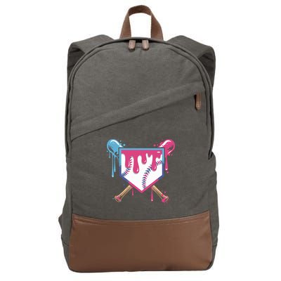 Baseball Drip FIce Cream Drip Baseball Cotton Canvas Backpack