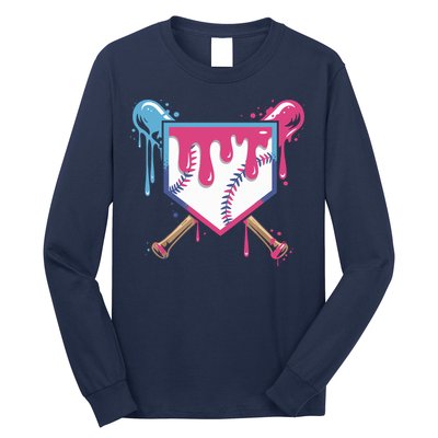 Baseball Drip FIce Cream Drip Baseball Long Sleeve Shirt