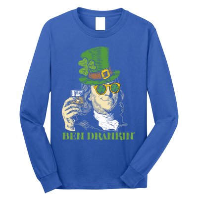 Ben Drankin Funny Green Shamrock Political St Patricks Day Gift Long Sleeve Shirt