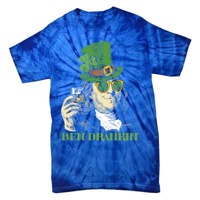 Ben Drankin Funny Green Shamrock Political St Patricks Day Gift Tie-Dye T-Shirt