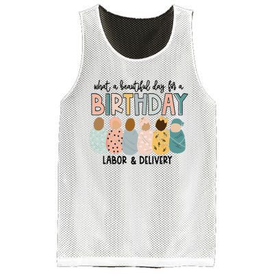 Beautiful Day for A Birthday Labor and Delivery Nurse Mesh Reversible Basketball Jersey Tank