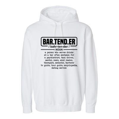 Bartender Definition For Bartender Gift Garment-Dyed Fleece Hoodie