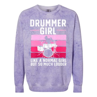 Best Drums For Girls Women Drummer Music Band Drum Musician Colorblast Crewneck Sweatshirt