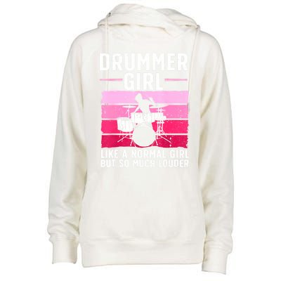 Best Drums For Girls Women Drummer Music Band Drum Musician Womens Funnel Neck Pullover Hood