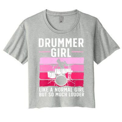 Best Drums For Girls Women Drummer Music Band Drum Musician Women's Crop Top Tee