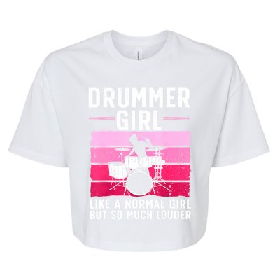 Best Drums For Girls Women Drummer Music Band Drum Musician Bella+Canvas Jersey Crop Tee