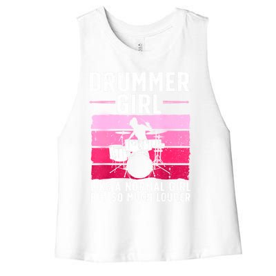 Best Drums For Girls Women Drummer Music Band Drum Musician Women's Racerback Cropped Tank