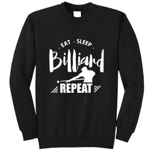 Billiards Dad Funny Eat Sleep Billiards Repeat Gift Father's Day Sweatshirt