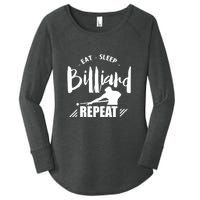 Billiards Dad Funny Eat Sleep Billiards Repeat Gift Father's Day Women's Perfect Tri Tunic Long Sleeve Shirt