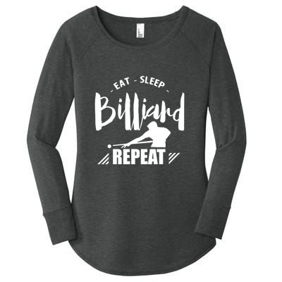 Billiards Dad Funny Eat Sleep Billiards Repeat Gift Father's Day Women's Perfect Tri Tunic Long Sleeve Shirt