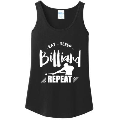 Billiards Dad Funny Eat Sleep Billiards Repeat Gift Father's Day Ladies Essential Tank