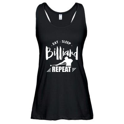 Billiards Dad Funny Eat Sleep Billiards Repeat Gift Father's Day Ladies Essential Flowy Tank