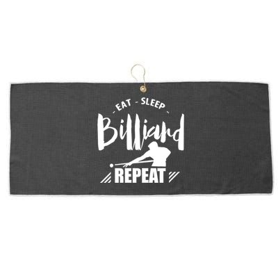 Billiards Dad Funny Eat Sleep Billiards Repeat Gift Father's Day Large Microfiber Waffle Golf Towel