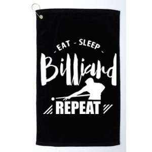 Billiards Dad Funny Eat Sleep Billiards Repeat Gift Father's Day Platinum Collection Golf Towel