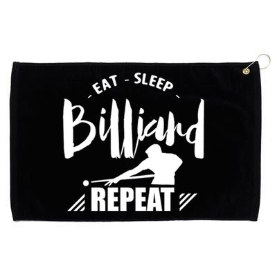 Billiards Dad Funny Eat Sleep Billiards Repeat Gift Father's Day Grommeted Golf Towel