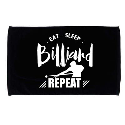 Billiards Dad Funny Eat Sleep Billiards Repeat Gift Father's Day Microfiber Hand Towel