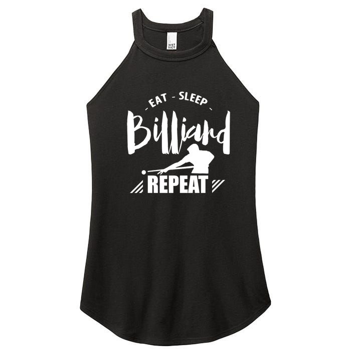 Billiards Dad Funny Eat Sleep Billiards Repeat Gift Father's Day Women’s Perfect Tri Rocker Tank