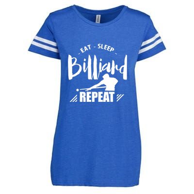 Billiards Dad Funny Eat Sleep Billiards Repeat Gift Father's Day Enza Ladies Jersey Football T-Shirt