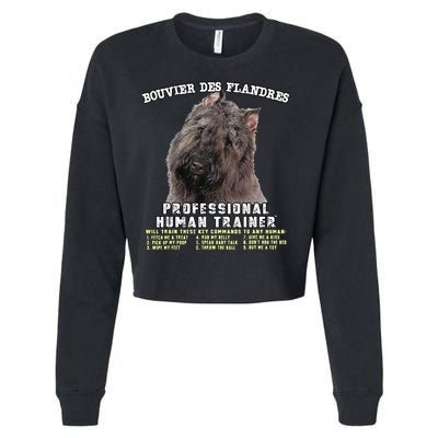 Bouvier Des Flandres Professional Human Trainer Cute Dog Cropped Pullover Crew
