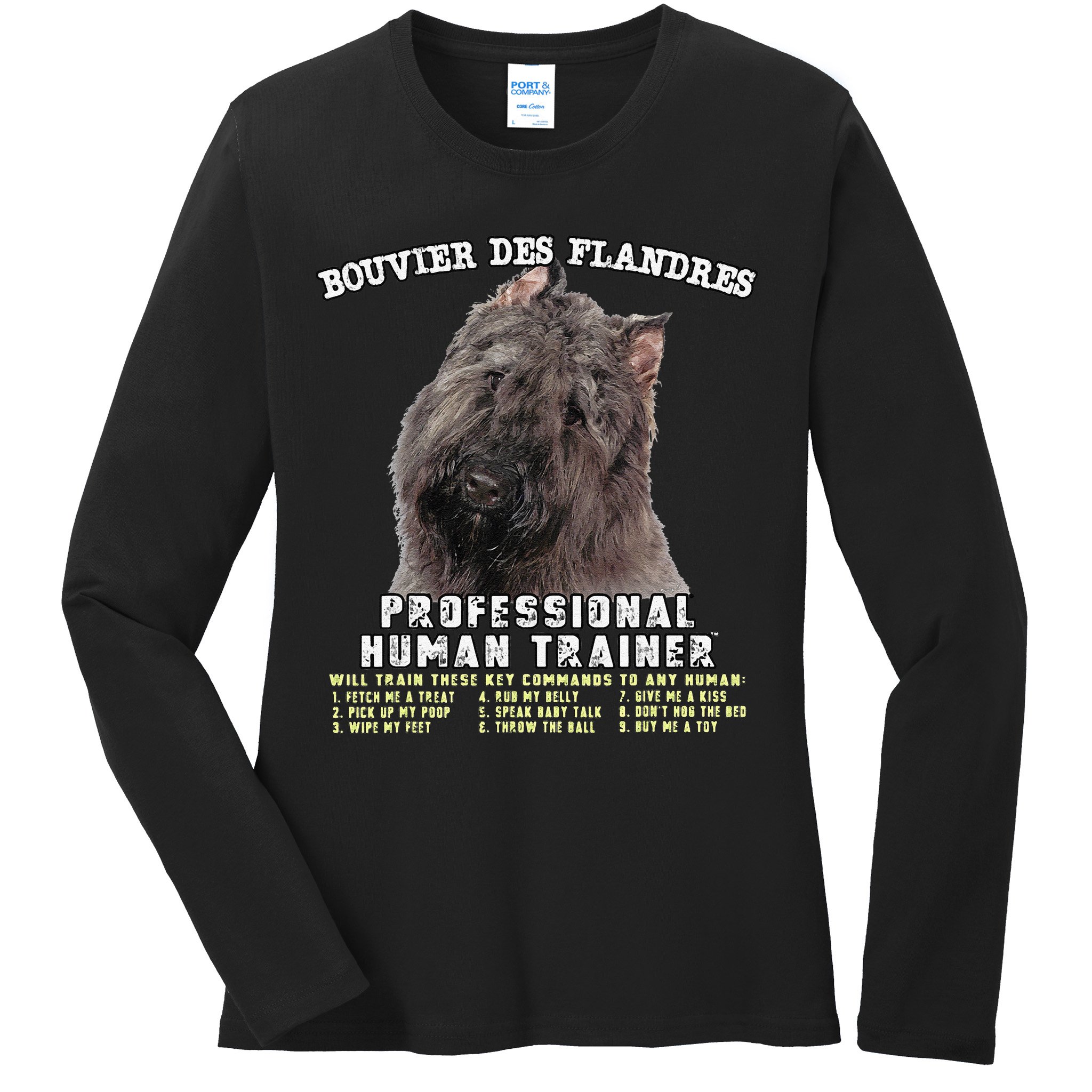 Bouvier Des Flandres Professional Human Trainer Cute Dog Ladies Long Sleeve Shirt