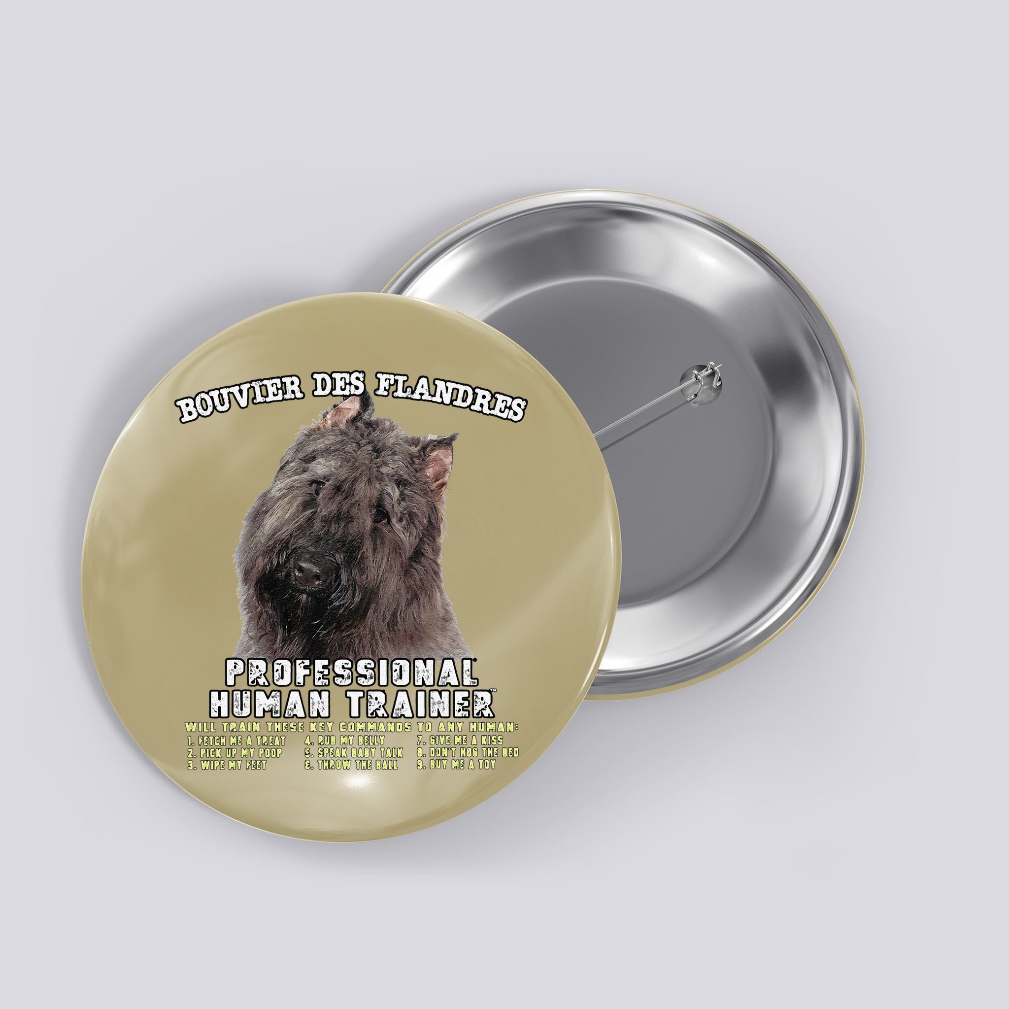Bouvier Des Flandres Professional Human Trainer Cute Dog Button