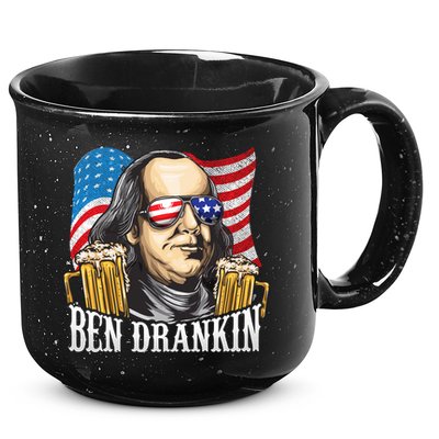 Ben Drankin! Funny Benjamin Franklin July 4th Beer Gift Cool Gift 15oz Campfire Ceramic Mug