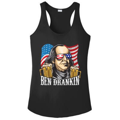 Ben Drankin! Funny Benjamin Franklin July 4th Beer Gift Cool Gift Ladies PosiCharge Competitor Racerback Tank