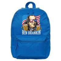 Ben Drankin! Funny Benjamin Franklin July 4th Beer Gift Cool Gift 16 in Basic Backpack